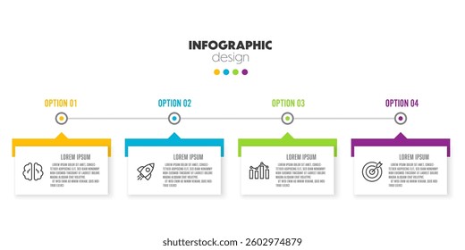 Timeline for infographics, template for diagrams, graphs, presentations and business concept charts with 4 options.