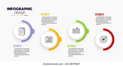 Timeline for infographics template diagrams, graphs, presentations and business concept charts with 4 options