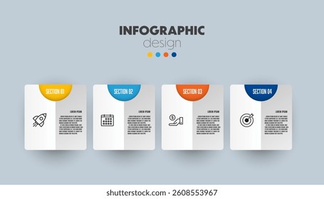 Timeline infographics template diagrams, presentations and business concept charts with 4 options