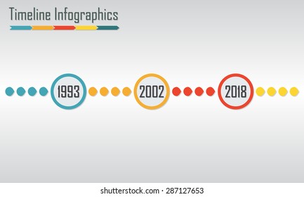 Timeline Infographics template. Horizontal design elements. Colorful vector illustration.