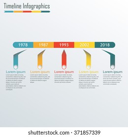 Timeline Infographics Template Horizontal Design Elements Stock Vector ...