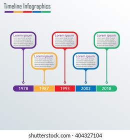 Timeline Infographics template. Horizontal Timeline Infographics design elements. Colorful vector illustration.