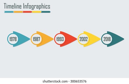 Timeline Infographics template. Infograph design elements. Colorful vector illustration.