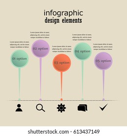 Timeline Infographics template. Isolated design elements. Colorful vector illustration.