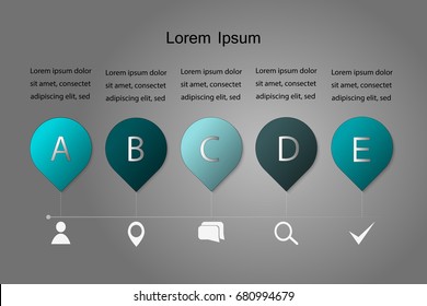 Timeline Infographics template. Isolated design elements. Colorful vector illustration.