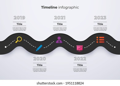 Plantilla de infografía de línea de tiempo. Concepto de hitos o diagrama de procesos.