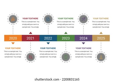 Timeline infographics template. Milestone or process diagram concept 6