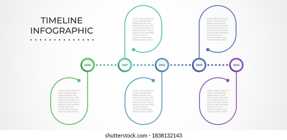 Timeline infographics template. Presentation business infographic with 5 sections. Vector design for brochure, diagram, workflow, web design, annual report.