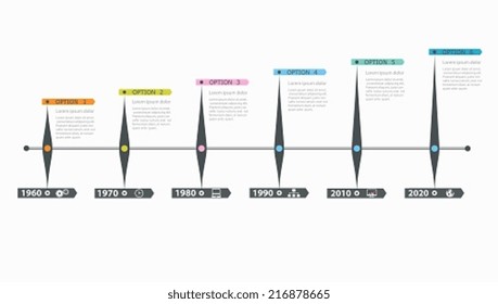 Timeline, infographics template with stepwise structure