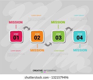 Timeline Infographics Template, Vector infographics timeline design template with 4 label, Vector. can be used for workflow layout, diagram, number step up options.