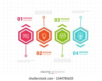 Timeline Infographics Template, Vector infographics timeline design template with 4 label, Vector. can be used for workflow layout, diagram, number step up options.