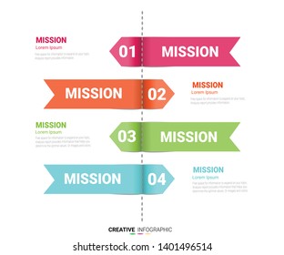 Timeline Infographics Template, Vector infographics timeline design template with 4 label, Vector. can be used for workflow layout, diagram, number step up options.