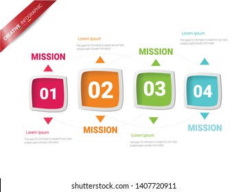 Timeline Infographics Template, Vector infographics timeline design template with 4 label, Vector. can be used for workflow layout, diagram, number step up options.