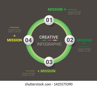 Timeline Infographics Template, Vector infographics timeline design template with 4 label, Vector. can be used for workflow layout, diagram, number step up options.