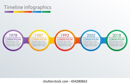 Timeline Infographics template. Vector design elements. 