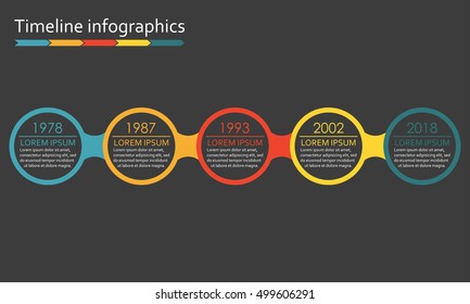 Timeline Infographics template. Vector design elements. 