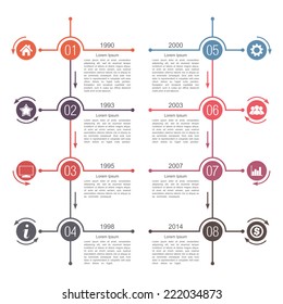 Timeline infographics template, vector eps10 illustration