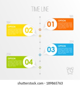 Timeline infographics template, vector illustration