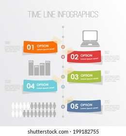 Timeline infographics template, vector illustration