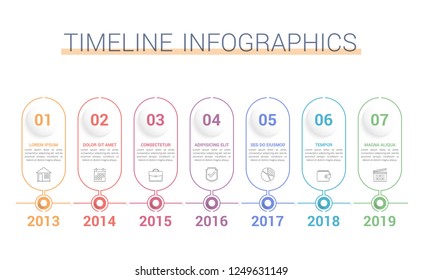 Timeline infographics template, workflow or process diagram, vector eps10 illustration