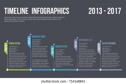 Timeline infographics template, workflow or process diagram, vector eps10 illustration