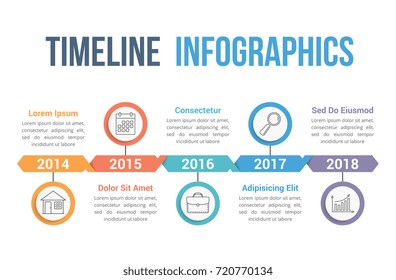 Timeline infographics template, workflow or process diagram, vector eps10 illustration