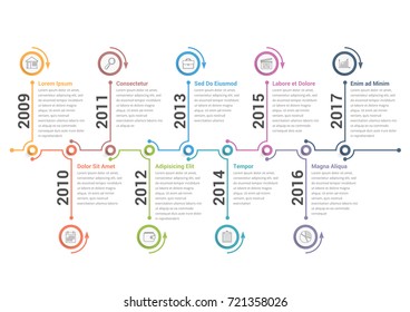 Timeline Infographics Template Workflow Process Diagram Stock Vector ...