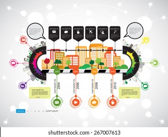 Timeline Infographics. Vector design template.