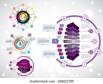 Infografías de la línea de tiempo. Plantilla de diseño de vectores.