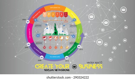 Timeline Infographics. Vector design template.