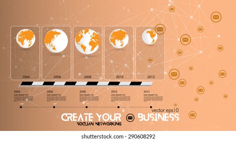 Timeline Infographics. Vector design template.