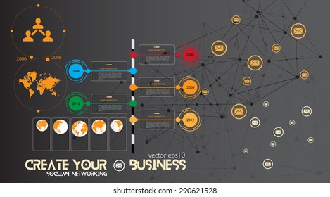 Timeline Infographics. Vector design template.