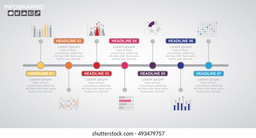 Timeline Info Graphics 21 Icons 1 Stock Vector (Royalty Free) 181201850