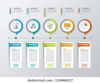Timeline infographics vector template. Business concept for diagrams, graphs, web design.