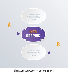 Timeline informational infographic template design. Business concept infograph with 2 options, steps or processes. Vector visualization can be used for workflow layout, diagram, annual report, web