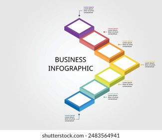 timeline ladder level for infographic presentation template with 7 element for banner