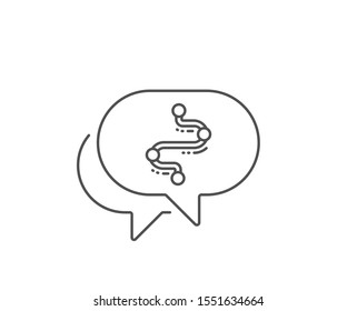 Timeline line icon. Chat bubble design. Project process, journey path sign. Outline concept. Thin line timeline icon. Vector