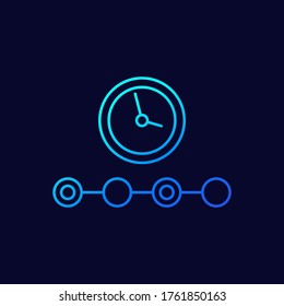 timeline line icon on dark