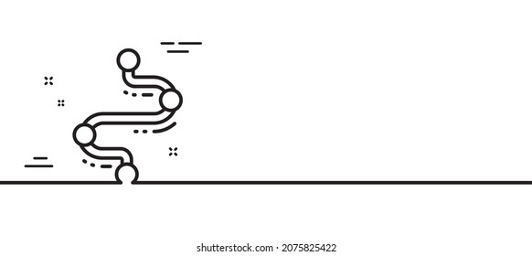 Timeline line icon. Project process, journey path sign. Minimal line illustration background. Timeline line icon pattern banner. White web template concept. Vector