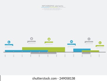 Timeline Lines Infographic. Flat Vector design template.