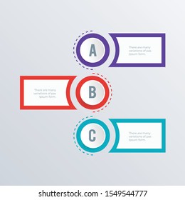 Timeline list infographics template design. Business concept infograph with 3 options, steps, or processes. Vector visualization can be used for workflow layout, diagram, annual report, web