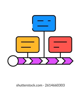 timeline management line icon vector. timeline management sign. isolated symbol illustration