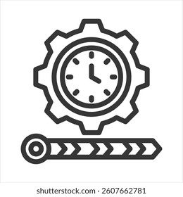 Timeline Management Outline Icon Vector Illustration