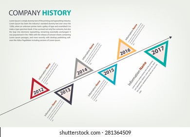 timeline & milestone company history infographic in vector style (eps10)