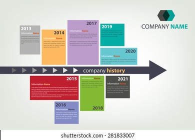 Timeline & Milestone Company History Infographic In Vector Style (eps10)