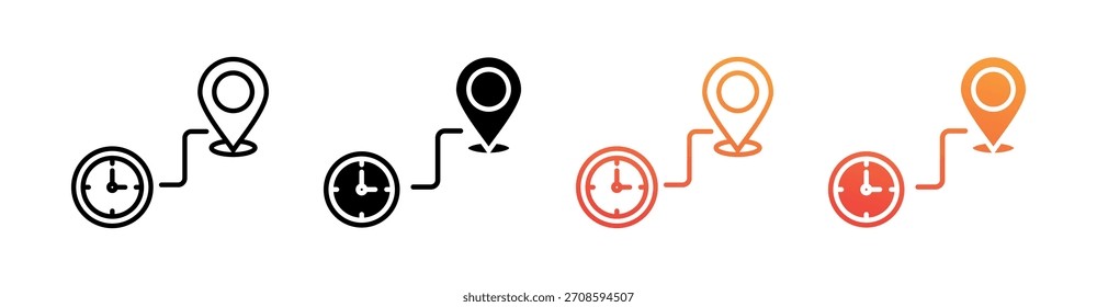 Timeline Multiple Style Icon Set Vector