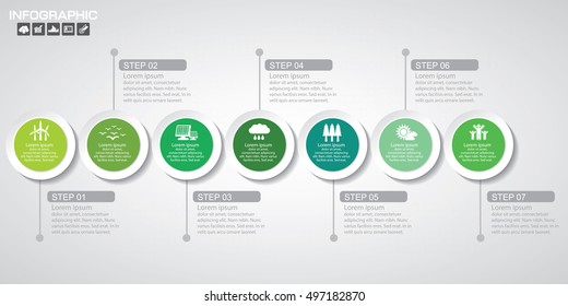 Timeline Nature Infographics Design Template 7 Stock Vector (Royalty ...