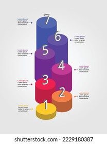 línea de tiempo con plantilla de número para la plantilla de presentación infográfica con 7 elementos para el banner
