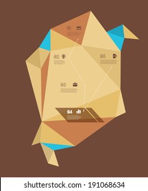 Timeline option steps template on abstract origami 3d geometric background, 10 EPS