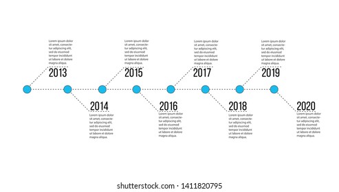 Timeline presentation for 8 years, Timeline infographics design vector and Presentation business can be used for Business concept with 8 options, steps or processes.